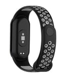 Silikonstropp for Xiaomi Mi Band 8 Svart+grå