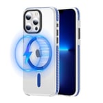 S. Dawezo Coque Magnétique pour iPhone 13 Pro Max 6,7 Pouces, Compatible avec Magsafe, Anti-jaunissement, Anti-Rayures, Anti-Choc, Coque Anti-Empreinte Digitale pour iPhone 13 Pro Max, Bleu