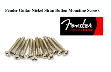 NEW 12 FENDER Strap Button - 0016188049 - nickel - guitare strat / Tele/PJ Bass