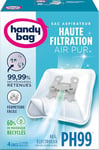 Handy Bag - Sacs aspirateur PH99 x4sacs - Compatibles AEG, Electrolux - 99,99% des poussières retenues - Fermeture facile - Filtre anti-allergène - 60% de matériaux recyclés