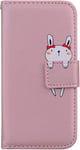 Protection Pour Samsung A5 2017 Coque Telephone Portable Protection Aimantee Antichoc Portefeuille Coque De Protection Pour Samsung Galaxy A5 2017 Porte Carte Cordon Lapin Rose