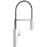 Franke Kitchen Sink tap with moovable spout Crystal Semi-Pro-Chrome/White Glass 115.0474.626, whiteglass