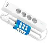 Wifi Multipr Connectée (Type F), 16A Compatible Avec Apple Homekit, Alexa Et Google Home Avec 4 Pr S Ac Et 4 Ports Usb, Avec Commande Vocale Et Contrôle À Distance