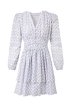 Lea Dress - White Lupin Print