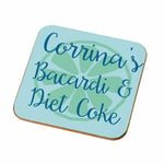 Bacardi & Diet Coke Personalised Coaster. Gift Ideas For Christmas Office Party