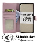 Skimblocker Samsung Galaxy S20 FE / S20 FE 5G Plånboksfodral (Glitter Pink)