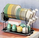 MEQATS 2 Tier Dish Drainer Rack with Utensil Holder, Dish Drying Organizer, C...