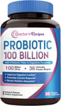 Doctor's Recipes Probiotics for Women & Men, 100 Billion CFUs, Organic Prebiotic