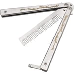 TG Butterfly Comb Rostfritt Stål Vikkam Balisong Metall Kamverktyg, Silver