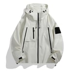 Outdoor Mens Waterproof Windbreaker Rain Jacket Hooded Soft Shell Grey Coat