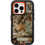 OtterBox Coque Defender Series pour iPhone 15 Pro (Uniquement) – Realtree Edge (Orange Blaze/Noir/RT Edge), Robuste et Durable, avec Protection des Ports, Comprend Une béquille à Clip pour étui