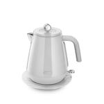 De'Longhi Eclettica Classic Style Electric Kettle Stainless Steel 1.7L White