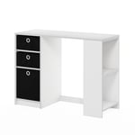 Furinno Jaya Bureau d'étude Informatique Moderne, Bois d'ingénierie, Blanc/Noir, 39,98 (D) x 100 (W) x 74,4 (H) cm