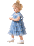 Angel & Rocket Baby Sienna Star Mesh Dress, Blue