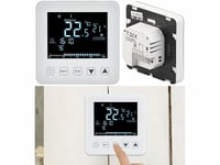 Thermostat mural pour plancher chauffant, LCD, touches tactiles, programmable -