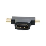 Exertis Connect - Adaptateur mini et micro hdmi male vers hdmi femelle (129904)