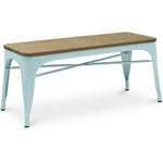 Banc - Design Industriel - Bois et Métal - Stylix Bleu clair