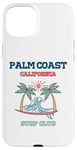 Coque pour iPhone 15 Plus Club de surf rétro de Palm Coast Beach en Californie