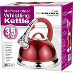 Prima 3.5 Litre Stainless Steel Whistling Kettle Red