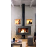 Poêle cheminée à bois - INVICTA - Symphonia - 12 kW - Anthracite - Fonte