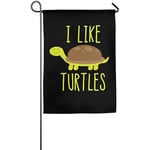 Not Applicable Home Garden Flags,J'aime Le Drapeau De Famille De Tortues, Drapeaux Drôles De Famille pour La Décoration De Vacances À La Maison