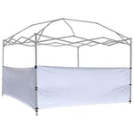 Two Half Walls 2pcs Half Sidewall Sunwall Panel Wall for Pop Up Canopy Gazebo Tent Shelter 10'x10', 10'x15', 10'x20' Vertical Leg, 2 Half White Walls Only