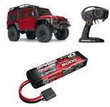 Traxxas 82056-4 TRX-4 Land Rover Defender 1/10 Robot Tqi + TRX 3S Akku Rouge