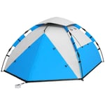 Outsunny 3-4 Man Camping Tent Portable with Bag, Quick Setup, Outdoor Blue