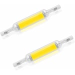 2-pack R7S 10W 78mm dimbar kallvit 6000-6500K 100W halogen J78 LED-lampersättning, dubbeländad R7S-basrör, 360 strålvinkel, energi