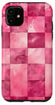 Coque pour iPhone 11 Rose aquarelle damier IT Dead Lights Pattern --ar 9:16