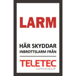 Teletec Connect 111854 Larmskylt skruvmontage 191 x 297 mm, dubbelsidig