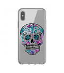 Coque Iphone XR mort mexicaine rose bleu calavera