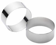 KitchenCraft Set of Two Deluxe Stainless Steel Large Cooking Rings 9cm x 3.5cm