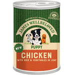 James Wellbeloved Puppy Chicken, Rice and Vegetables in Loaf Can, Hypoallergenic Wet Dog Food (12x400g)