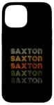 Coque pour iPhone 15 Love Heart Saxton Tee Grunge Vintage Style Saxton Noir