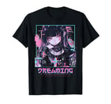 Dreaming Anime Girl Goth Vaporwave Glitch Aesthetic Lovers T-Shirt