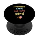 Adorable professeur de rentrée scolaire Daryl et I Love School PopSockets PopGrip Adhésif