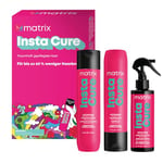 Matrix Kit de soin avec shampooing, après-shampoing et spray sans rinçage pour cheveux abîmés, avec B5 et protéines liquides, routine anti-casse, Insta Cure