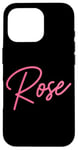 Coque pour iPhone 16 Pro Rose Nom Femme Mignon Fille Élégante Femme Amour Manuscrite