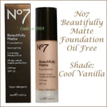 Boots No7 Beautifully Matte Foundation 30ml NEW RARE Shade: COOL VANILLA