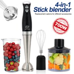 4 in 1 Electric Hand Blender Set Lunar Whisk Chopper Bowl Stick Food Processor