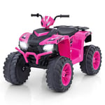 DREAMADE Quad Électrique 24V Enfants 3-8Ans,Voiture Électrique Enfants avec Vitesse Réglable,Démarrage Lent,Lumières LED,Musique,Véhicule Électrique Charge 35KG pour Garçons Filles (Rose)