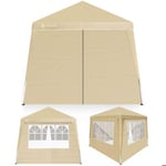 CASARIA® Tonnelle de jardin 3x3m pliante POP-UP 4x parois protection UV 50+ sac tente imperméable pavillon fête Capri beige