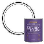 Rust-Oleum White water resistant Kitchen Tile Paint in Satin Finish - Cotton (WHITE) 750ml