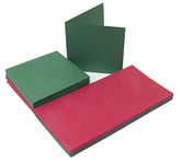 The Paper Palace 50 Red/Green Cards & Envelopes 5 x 5, 12.7 x 12.7 x 12.7 cm