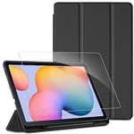 EasyAcc Case for Samsung Galaxy Tab S6 Lite 2024/2022/2020 10.4 inch, Ultra Thin with Stand Slim Protective Case for Galaxy Tab S6 Lite (SM-P620/P625/P610/P613/P615/P619), Black