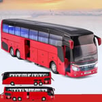 1/32 Setra Lyxig Buss Leksaksbil Diecast Miniatyrmodell Pull Back Ljud & Ljus Pedagogisk Samling Present Till Pojke Barn Red