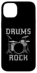 Coque pour iPhone 14 Plus Batterie Rock, batteur fête des pères musicien rock Goth