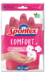 Spontex Gants de ménage Comfort, couleur rose, molleton en soie et coton, taille M
