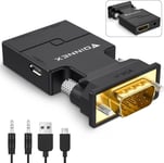 Adaptateur Vga Vers Hdmi Avec Audio, Convertisseur Vga A Hdmi Vieux Pc Vers Tv Moniteur, 1080P Vga To Hdmi Adapter Pour Anciens Ordinateur[YIN144156]